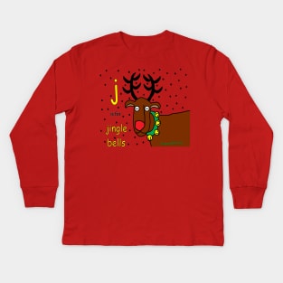 j is for jingle bells Kids Long Sleeve T-Shirt